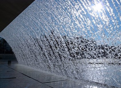 Forced or Controlled: is the process by which water can be physically manipulated by way of vessels to help controll the way in which it falls. : Water Vocabulary : Modern/ Dallas/ Pools/ Architectural Fountains/ Water Features/ Baptistry 